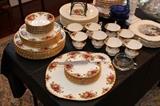 Royal Albert "Old Country Roses" fine china service for 8;   Royal Cauldron England ironstone plates