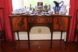 19th century Hepplewhite style serpentine front sideboard