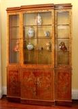 Oriental breakfront hutch with inlays