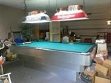 Pool Table with Budweiser Lights