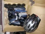 Inline skates and helmut