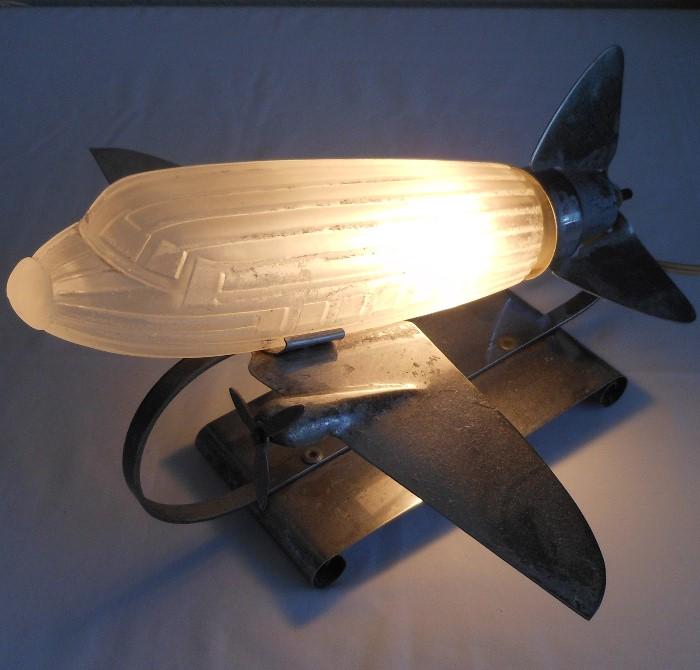 The Coolest Mid Century Modern Airplane Lamp! Marked Sarsaparilla Deco Designs, Not rare, just COOL!
