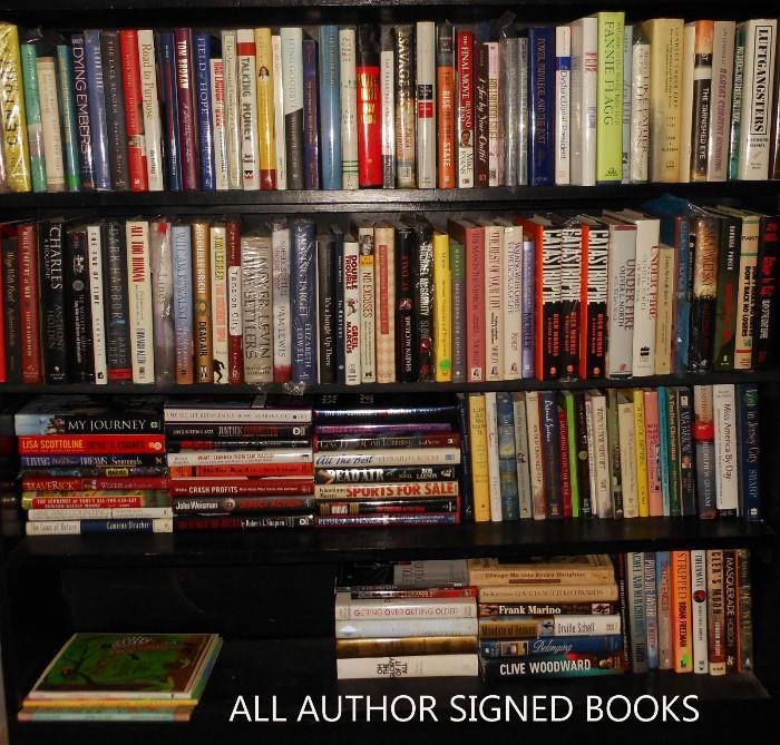 A large Selection of Author Signed Books including Hank Aaron, Gloria Steinem, Maurice Chevalier to name a few. There are also hundreds more good books available