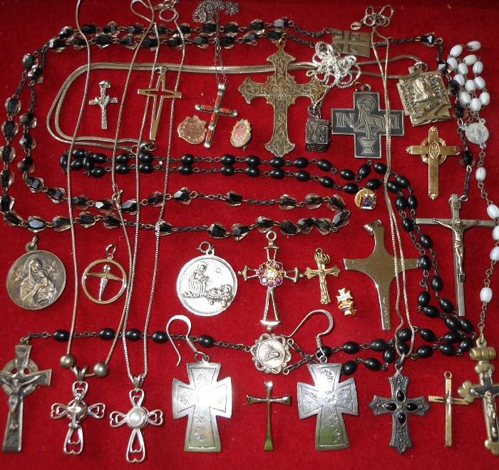 Small sample of the Sterling Silver Religious Jewelry pieces available