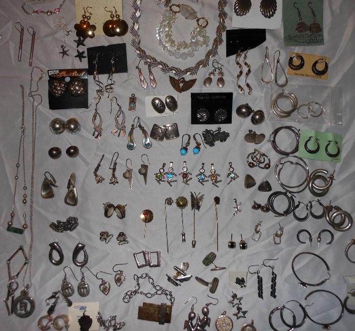 Some of the hundreds of smaller sterling silver pieces