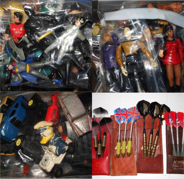Sample of the hundreds of Toy Figures available and darts
