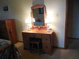 Maple vanity with bench