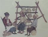 Signed & #71/1000 "The Basket Weaver" By Artist Annie Lyle Viser
