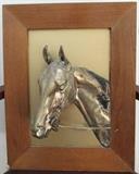 Vintage Metal 3D framed Secretariat horse head sculpture