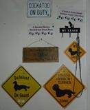 Dachshund, Dandie Dinmont Terrier Signs, Figurines, Dog Leashes, Collars, Dog Beds
