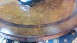 Solid mahogany inlay table with 8 chairs