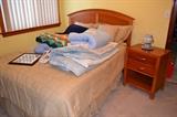 Modern bedroom set, dresser, night stand and double bed headboard included.