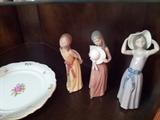 LLadro girls with hats, we have six and will sell as a set. Collectible porcelain and china also abound.
