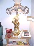 1 of a pair of lamps, elegant with shades, kings crown and more