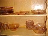 Some pink depression glass