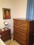 one of a pair of drexel nightstands and a drexel chest of drawers