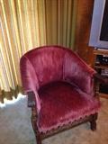 very nice upholstered with hand carved legs and arms
