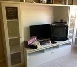 Ikea Entertainment Storage filled with TV's, players