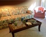 Traditional Floral Couch and Matching Love Seat by Sherril