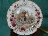 Royal Albert Old Country Roses Cottage Scene Clock Plate 8"