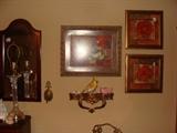 Beautiful framed prints, mirror, Crystal Glass Table Lamp, Figurines and more!