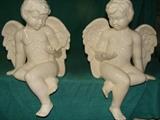 Two large Ceramic Angels They could be used as Piano Babies or as we have them displayed elsewhere on matching Ceramic Columns