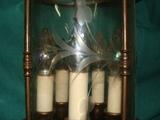 Large Vintage 5 light Hanging lamp with Princess House Style Etched Glass