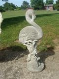 Beautiful Ornate Vintage Concrete Flamingo, 31" tall. Just a part of the many concrete pieces here waiting to become a part of your yards landscape.