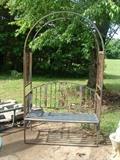 Beautiful Vintage Iron Arbor with Bench for that morning cup of , 4' x 7' dimensions!