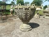 Beautiful Large Ornate Vintage Concrete Planter. (26" x 22") Just a part of the many concrete pieces here waiting to become a part of your yards landscape.