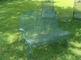 Beautiful 10 pc Wrought Iron Patio set with Table, 6 High Back Arm Chairs, 2 End Tables & Glider