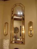 Beautiful Vertical Mirror Gold Gilded Beveled 54 1/2" x 19"