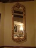 Stunning Gold Gilded Ornate Rococo Vertical Wall Mirror 63 1/2" x 22 1/2"