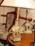 Elephant Table Lamp Gold Accents