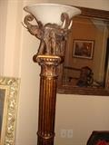 ELEPHANT TORCHIERE FLOOR LAMP 71"H Hand Finish Antique Gold Accent 