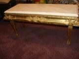 Vintage Marble Top Table with Gold Gilded Base