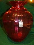 Cranberry Glass Vase - Pilgrim - 9 1/2"