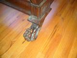 19TH CENTURY MAHOGANY SLEIGH-BED ORNATE CARVED HARRY PAW FOOT.