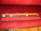 VINTAGE HAND CRAFTED POOL CUE-STICK WITH CUSTOM CARRYING CASE.