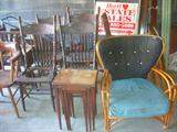 19TH CENTURY LARGE ASSORTMENT PRESSED SIDE CHAIRS.