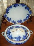 19TH CENTURY BLUE WARE PIECES EXCELLENT CONDITION