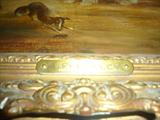 19TH CENTURY FERNELEY OIL ON CANVAS OF A DOG CHASING A RAT.