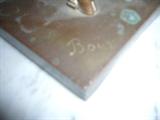 19TH CENTURY FRENCH BRONZE STATUE SIGNATURE CLOSEUP.