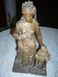19TH CENTURY LARGE FRENCH BRONZE STATUE WITH SIGNATURE.
