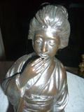 19TH CENTURY ASIAN BRONZE SIGNED STATUE CLOSEUP.