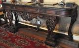 Ornately Carved Marble-Top Console Table (Matches Dining Room Table & Chairs).