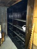 Old black bookshelves