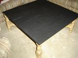 Solid slate top, 3/4", coffee table - VERY SOLID, beautiful piece.