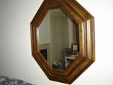 Solid wood, octagon mirror by Baker.