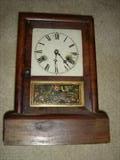 Seth Thomas "Cottage Mantel Clock." Circa 1870's, 30 day movement, hand-painted glass.